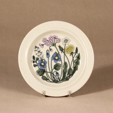 Arabia Flora lautanen, suunnittelija Esteri Tomula, kukka-aihe, serikuva, pieni