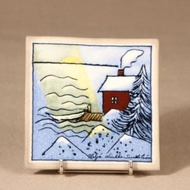 Arabia Kesäunelma, seinälaatta, suunnittelija Heljä Liukko-Sundström, seinälaatta, serikuva, pieni