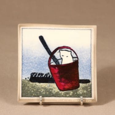 Arabia Leikit odottavat, seinälaatta, suunnittelija Heljä Liukko-Sundström, seinälaatta, serikuva, pieni