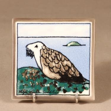 Arabia Vene aamuauringossa, seinälaatta, suunnittelija Heljä Liukko-Sundström, seinälaatta, serikuva, pieni