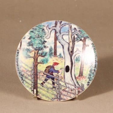 Arabia   seinälautanen, Postinhaku, suunnittelija Andreas Alariesto, Postinhaku, serikuva, pieni