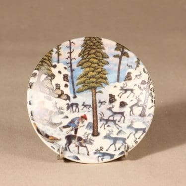 Arabia   Poromiehet metsällä, Poromiehet metsällä, suunnittelija Andreas Alariesto, Poromiehet metsällä, serikuva, pieni