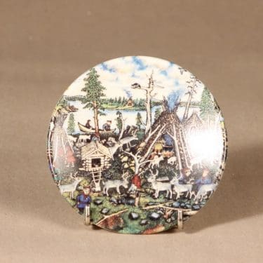 Arabia seinälautanen, Kotakylä kesällä, suunnittelija Andreas Alariesto, Kotakylä kesällä, serikuva, pieni