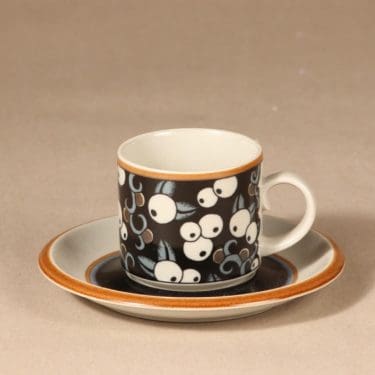 Arabia Taika kahvikuppi, puhalluskoriste, suunnittelija Inkeri Leivo, puhalluskoriste, puhalluskoriste, retro