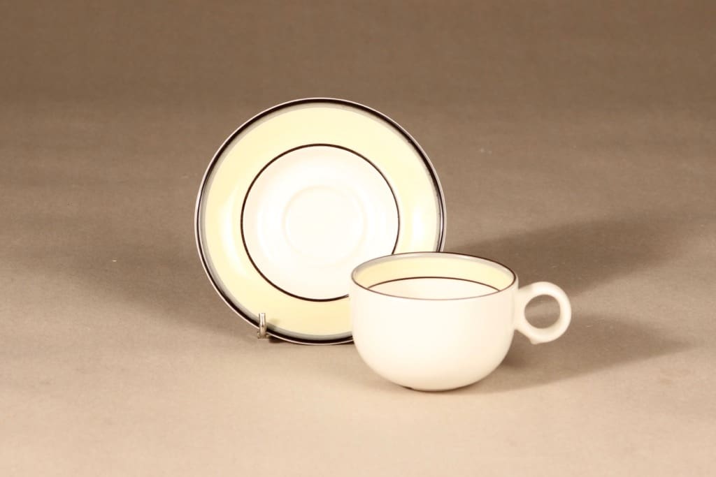 Arabia Veranda kahvikuppi, suunnittelija Inkeri Leivo, raitakoriste kuva 2