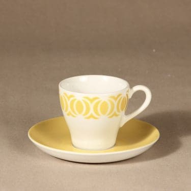 Arabia EC coffee cup, yellow, blow decorative