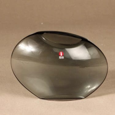 Iittala Aava maljakko, harmaa, suunnittelija Markku Salo, signeerattu