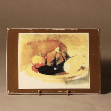 Arabia seinälaatta, Kurpitsa, koevedos, suunnittelija Helene Schjerfbeck, Kurpitsa, koevedos, koevedos