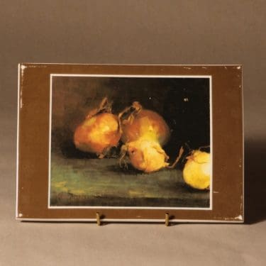 Arabia seinälaatta, Sipulit, koevedos, suunnittelija Helene Schjerfbeck, Sipulit, koevedos, koevedos