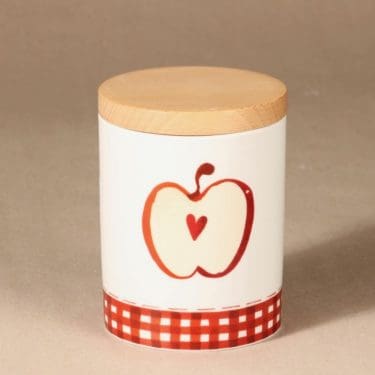 Arabia Omenasydän purnukka, kannellinen, suunnittelija Minna Immonen, kannellinen, joulu-aihe