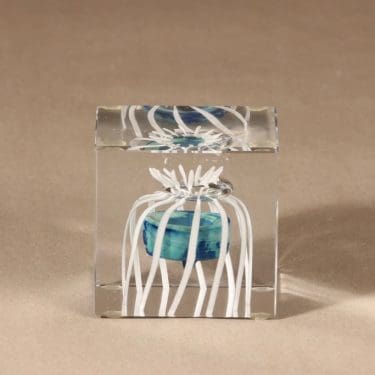 Nuutajärvi Vuosikuutio 1990, signeerattu, numeroitu, suunnittelija Oiva Toikka, signeerattu, numeroitu, signeerattu, numeroitu, 1990