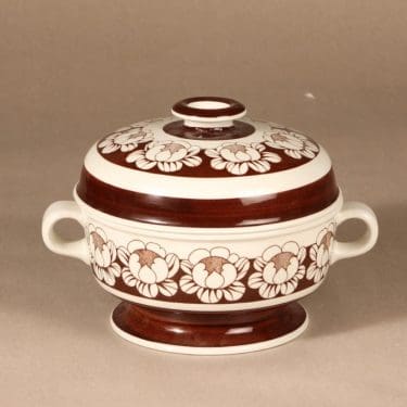 Arabia Katrilli kulho, 1.08 l, suunnittelija Esteri Tomula, 1.08 l, serikuva, kannellinen