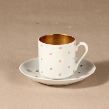 Arabia OC mokkakuppi, käsinmaalattu, suunnittelija Esteri Tomula, käsinmaalattu, käsinmaalattu, signeerattu