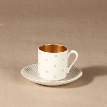 Arabia OC mokkakuppi, käsinmaalattu, suunnittelija Esteri Tomula, käsinmaalattu, käsinmaalattu, signeerattu