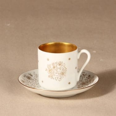 Arabia OC mokkakuppi, käsinmaalattu, suunnittelija Esteri Tomula, käsinmaalattu, käsinmaalattu, signeerattu