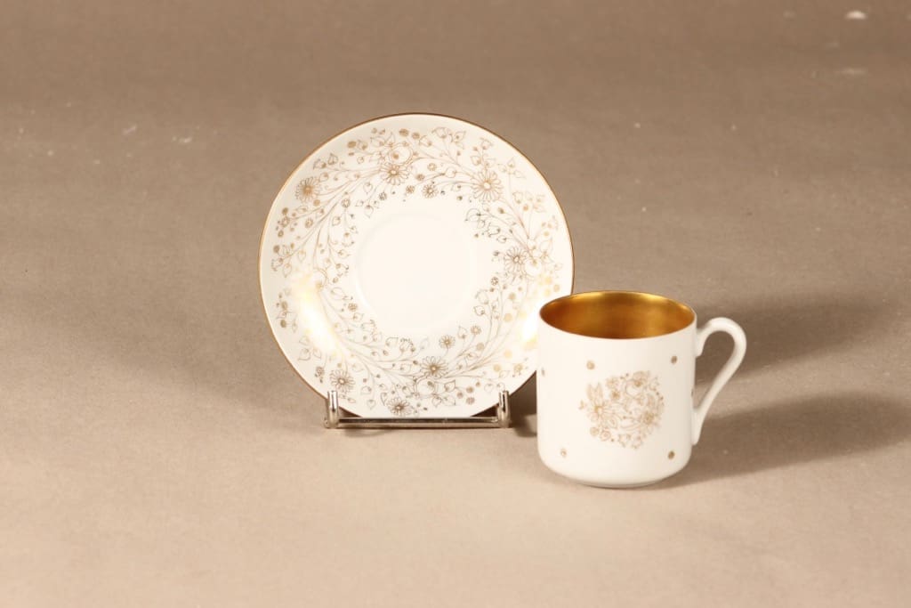 Arabia OC mokkakuppi, käsinmaalattu, suunnittelija Esteri Tomula, käsinmaalattu, käsinmaalattu, signeerattu kuva 2