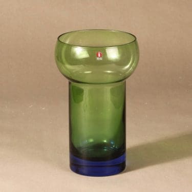 Iittala Rondo maljakko, Sini-vihreä, suunnittelija Kerttu Nurminen,