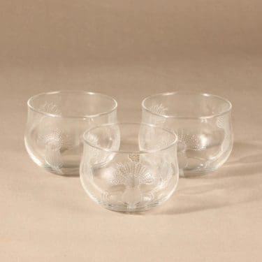 Nuutajärvi Silja annoskulho, kirkas, 3 kpl, suunnittelija Heikki Orvola,