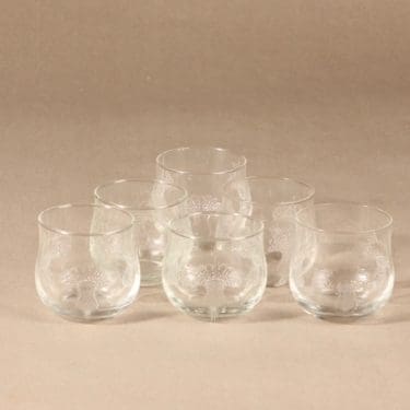 Nuutajärvi Silja lasi, pieni, 6 kpl, suunnittelija Heikki Orvola, pieni