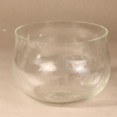 Nuutajärvi Silja kulho, kirkas, suunnittelija Heikki Orvola,