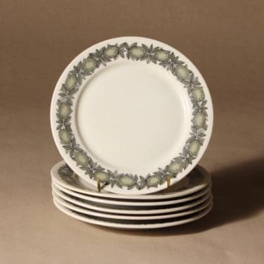 Arabia Citrus lautanen, pieni, 6 kpl, suunnittelija Richard Lindh, pieni, serikuva