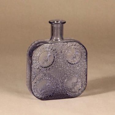 Riihimäen lasi Grapponia koristepullo, neodymi, suunnittelija Nanny Still,