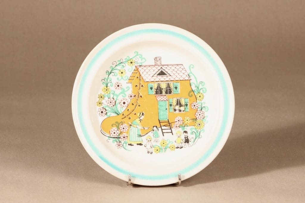 Arabia Satukenkä lasten lautanen, monivärinen, suunnittelija Raija Uosikkinen, serikuva, matala