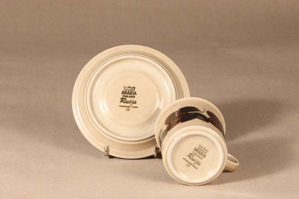 Arabia Ruija kaakaokuppi, käsinmaalattu, suunnittelija Raija Uosikkinen, käsinmaalattu, käsinmaalattu kuva 3