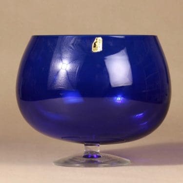 Kumela 204=2550 boolimalja, sininen, suunnittelija Sirkku Kumela-lehtonen, jalallinen