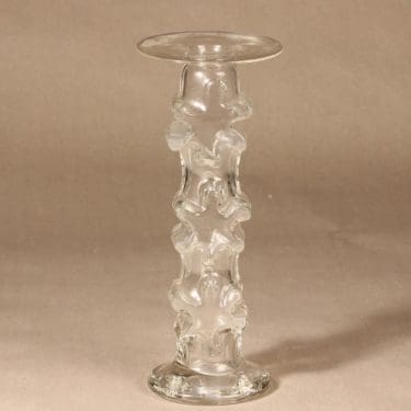 Riihimäen lasi Kasperi kynttilänjalka, kirkas, suunnittelija Erkkitapio Siiroinen,