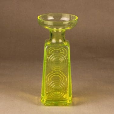 Riihimäen lasi Auringonkukka maljakko, keltainen, suunnittelija Tamara Aladin,