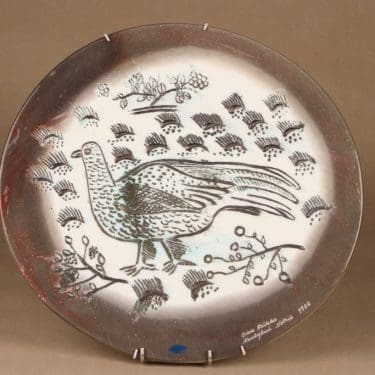 Nuutajärvi Fauna Fennica seinätaulu, lintu, suunnittelija Oiva Toikka, lintu, signeerattu