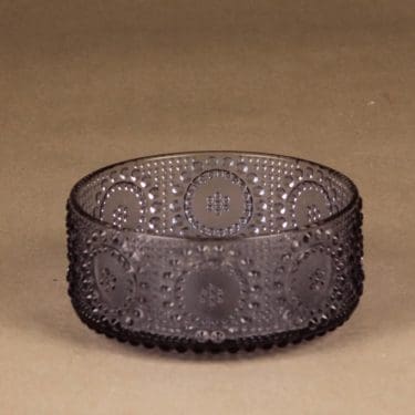 Riihimäen lasi Grapponia annoskulho, neodymi, suunnittelija Nanny Still,