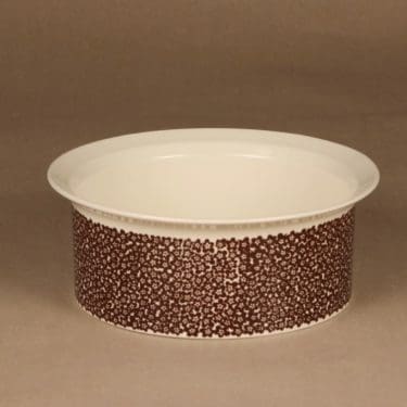 Arabia Faenza kukka kulho, ruskeakukka, suunnittelija Inkeri Seppälä, ruskeakukka, kukka, serikuva