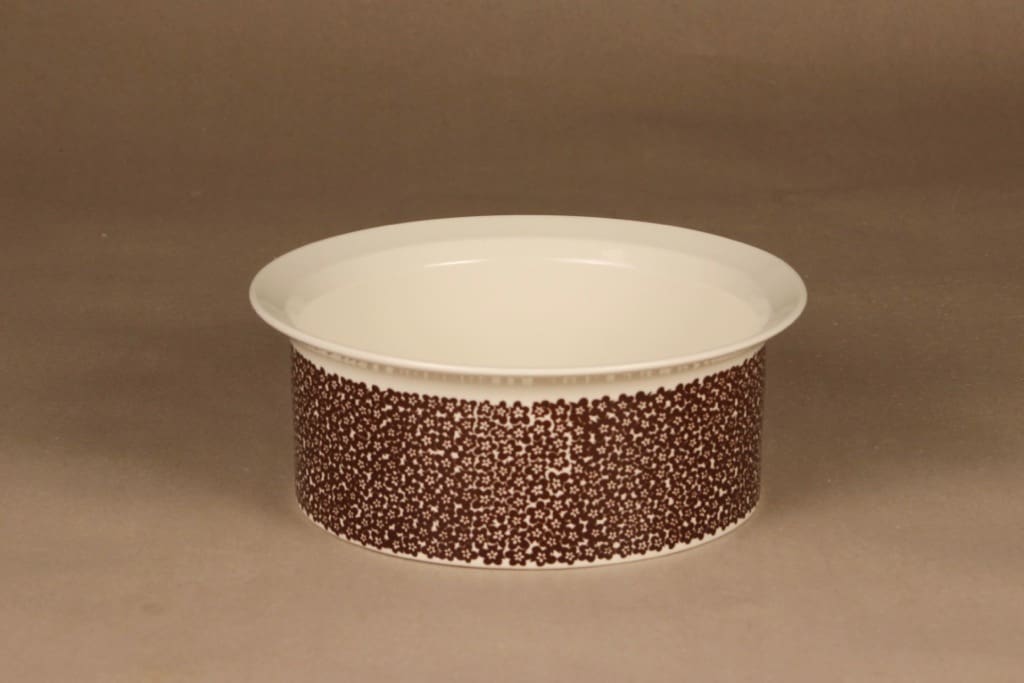 Arabia Faenza brown flower bowl designer Inkeri Seppälä