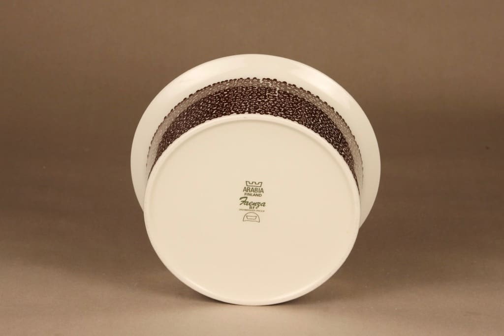 Arabia Faenza brown flower bowl designer Inkeri Seppälä 3