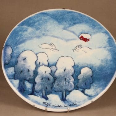 Arabia seinätaulu, Lumileikkejä, suunnittelija Heljä Liukko-Sundström, Lumileikkejä, Pupu-aihe, serikuva