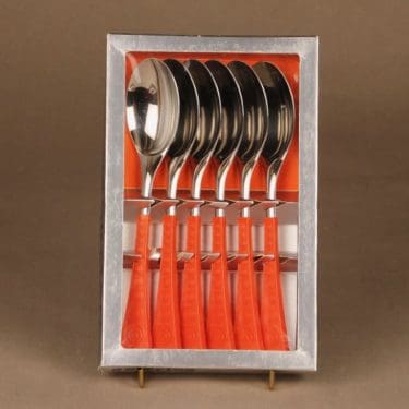 Hackman Colorina haarukka, oranssi, suunnittelija Nanny Still,