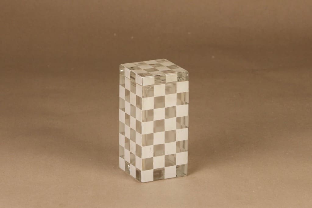 Marimekko glass jar with lid designer Hilkka Rahikainen