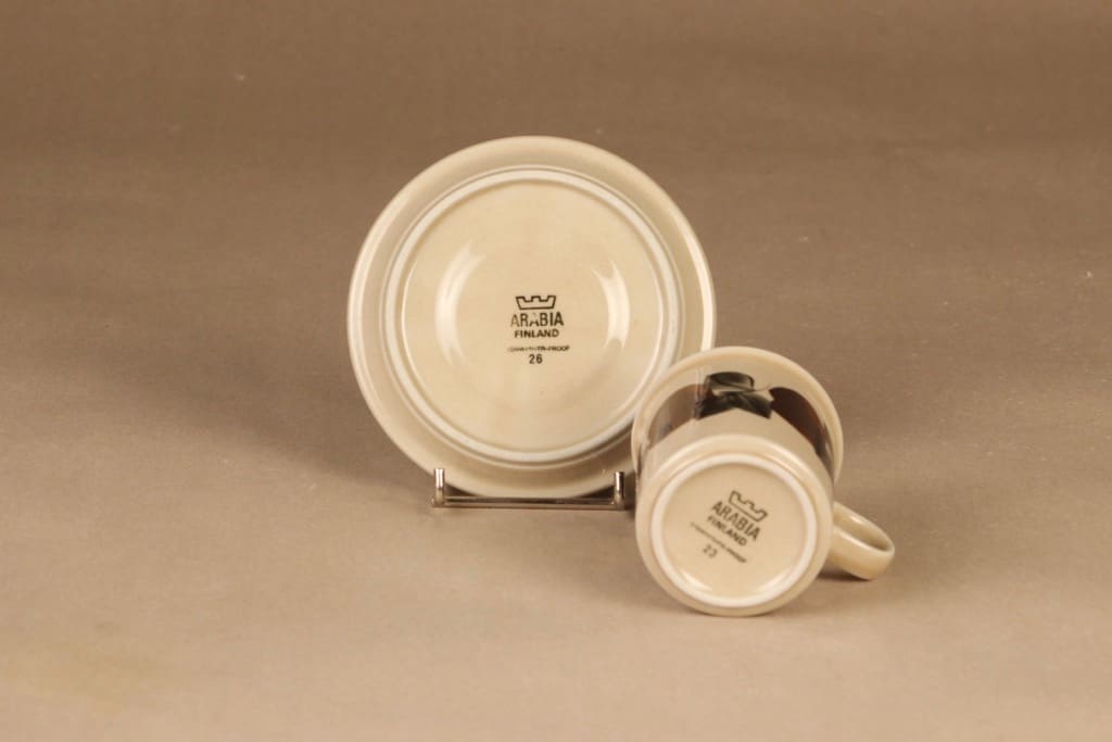 Arabia Ruija kahvikuppi, ruskea, suunnittelija Raija Uosikkinen, kuva 3