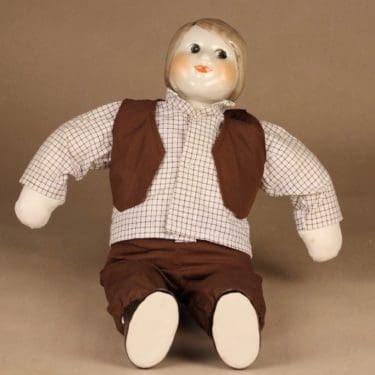 Arabia HLS nukke, käsinmaalattu, suunnittelija Heljä Liukko-Sundström, käsinmaalattu, signeerattu