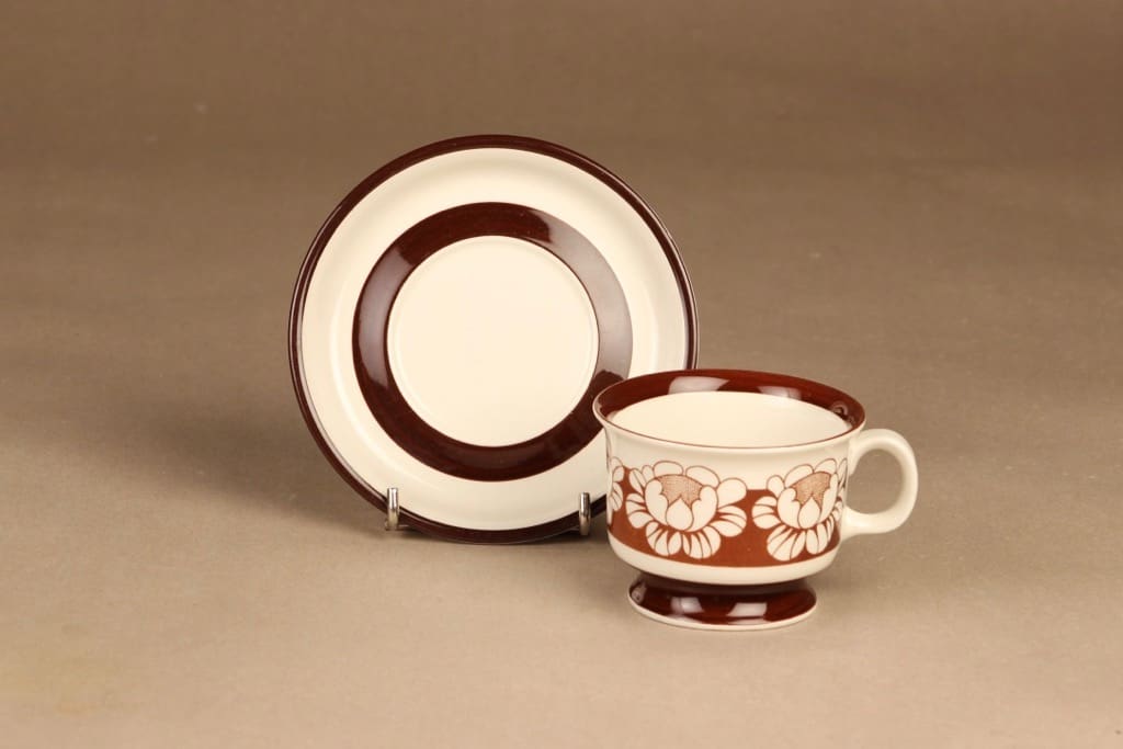 Arabia Katrilli kahvikuppi, ruskea, suunnittelija Esteri Tomula, serikuva kuva 2