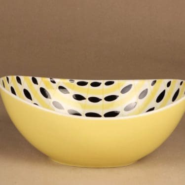 Arabia AR kulho, käsinmaalattu, suunnittelija Olga Osol, käsinmaalattu, soikea, retro