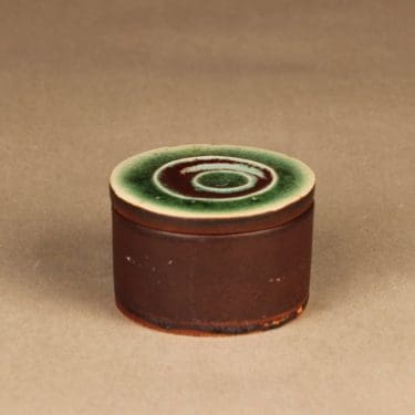 Arabia Ornamentti rasia, käsinmaalattu, suunnittelija Annikki Hovisaari, käsinmaalattu, kannellinen, signeerattu