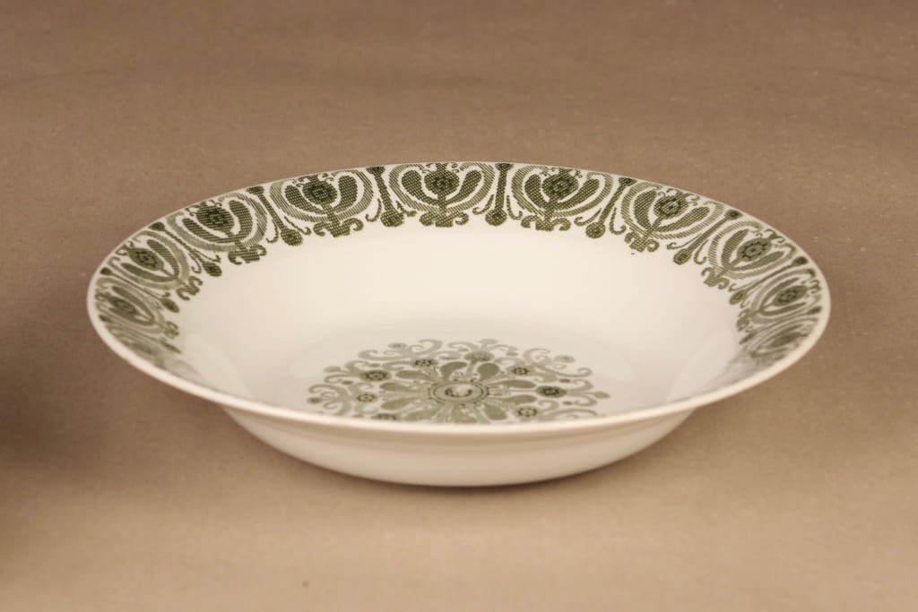 Arabia Sampo lautanen, syvä, suunnittelija Raija Uosikkinen, syvä, serikuva