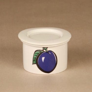 Arabia Tutti frutti purnukka, luumu, suunnittelija Ulla Procope, luumu, serikuva, retro