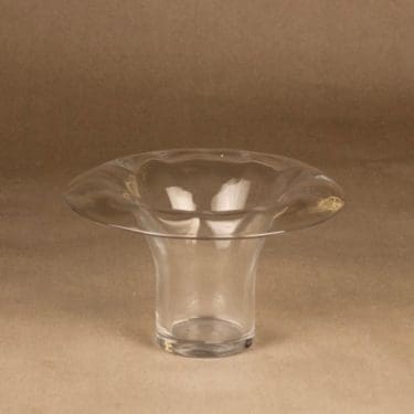 Riihimäen lasi Kaulus Taide-esine, kirkas, suunnittelija Helena Tynell, signeerattu