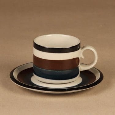 Arabia Kaira teekuppi, 20 cl, suunnittelija Anja Jaatinen-Winquist, 20 cl, käsinmaalattu, raitakoriste