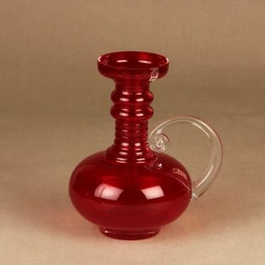 Riihimäen lasi Kleopatra maljakko, rubiininpunainen, suunnittelija Tamara Aladin,