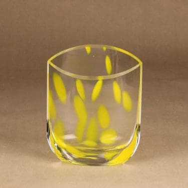Iittala Lido maljakko, kirkas, keltainen, suunnittelija Tiina Nordström,